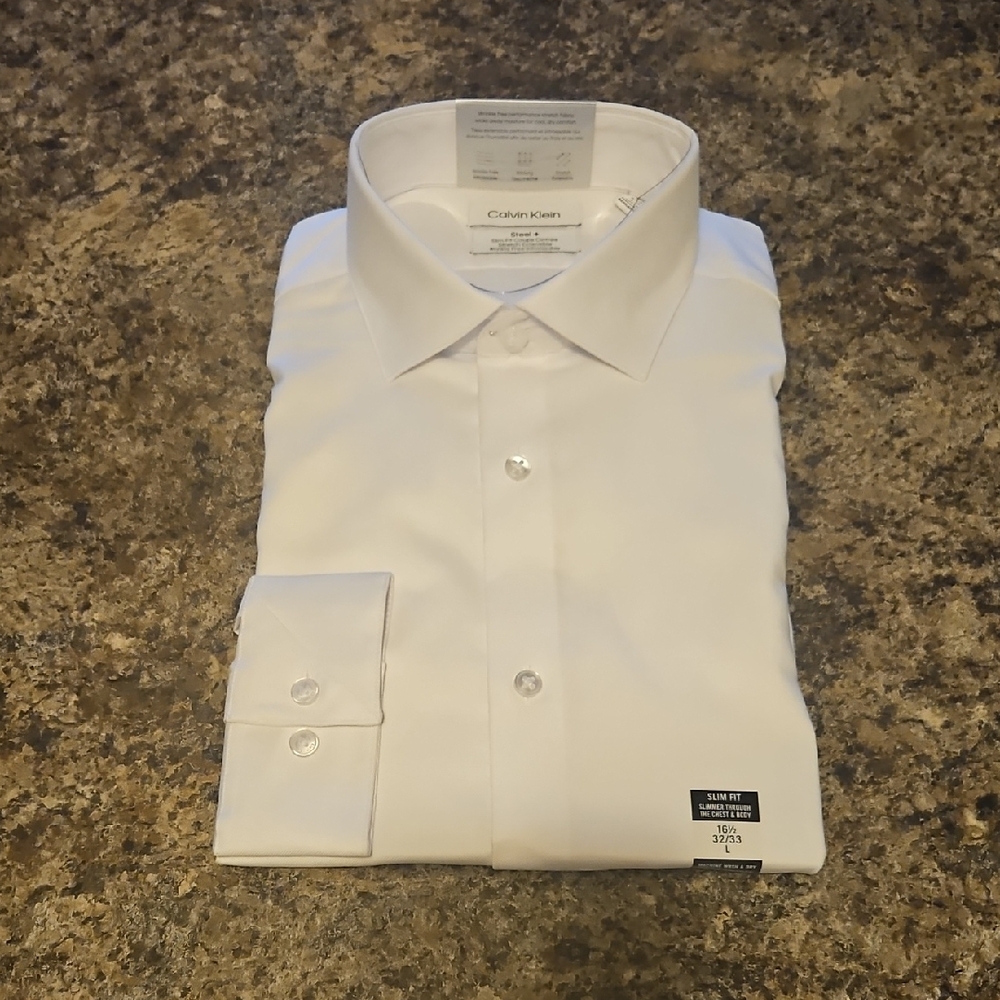 Calvin Klein Men's White Dress Shirt